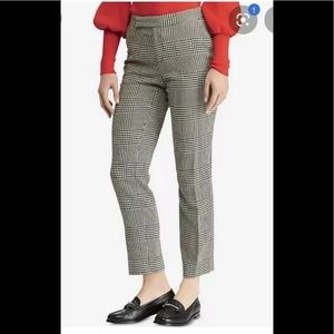 Ralph Lauren glen plaid pants black white 8